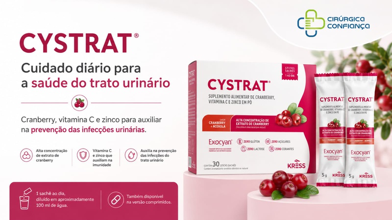 CYSTRAT: Uma alternativa  natural para auxiliar na prevenção das infecções urinárias